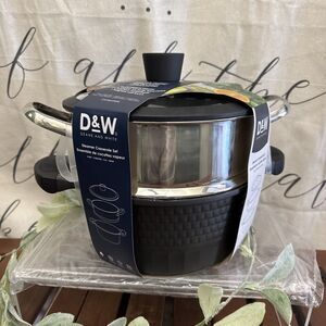 D&W Deane & White Steamer Casserole Set Black-4.5qt * 9.5 in BRAND NEW